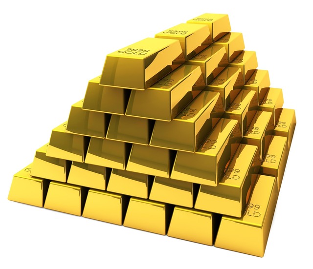 lingots d'or empilés